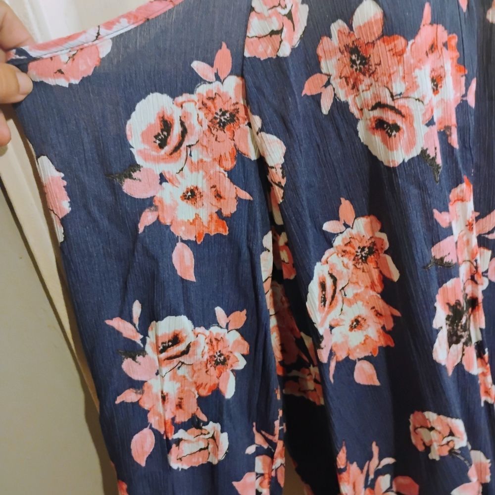Floral Camisole Top - Navy and Pink - Picture 3 of 9
